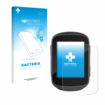 Vorderseite einer Produktverpackung mit dem Markenlogo upscreen. Daneben ist das Gerät Garmin Edge 130 Plus mit dem zugehörige