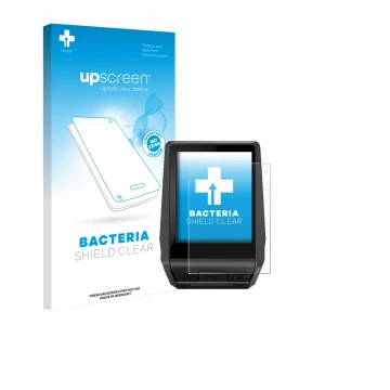 Vorderseite einer Produktverpackung mit dem Markenlogo upscreen. Daneben ist das Gerät Bosch Nyon 2020 mit dem zugehörigen Dis