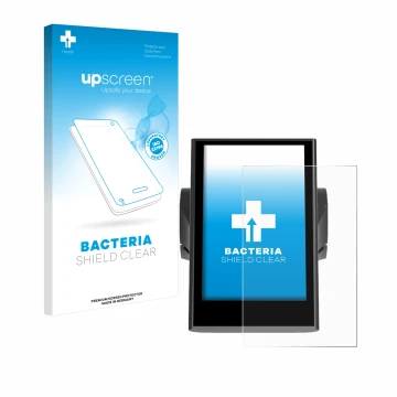 Vorderseite einer Produktverpackung mit dem Markenlogo upscreen. Daneben ist das Gerät Bafang DP C18 mit dem zugehörigen Displ