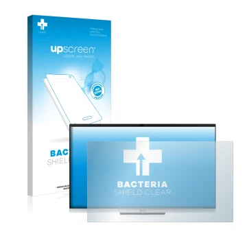 Vorderseite einer Produktverpackung mit dem Markenlogo upscreen. Daneben ist das Gerät Acer Aspire C24-963 mit dem zugehörigen