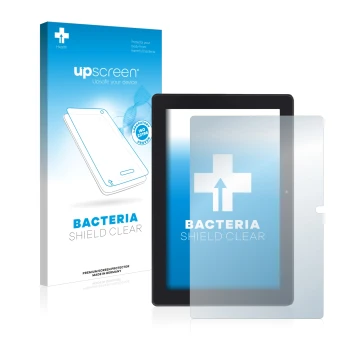 Vorderseite einer Produktverpackung mit dem Markenlogo upscreen. Daneben ist das Gerät Simbans Tangotab 10