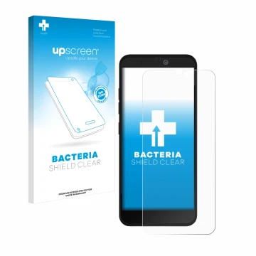 Vorderseite einer Produktverpackung mit dem Markenlogo upscreen. Daneben ist das Gerät Fairphone 3 Plus mit dem zugehörigen Di