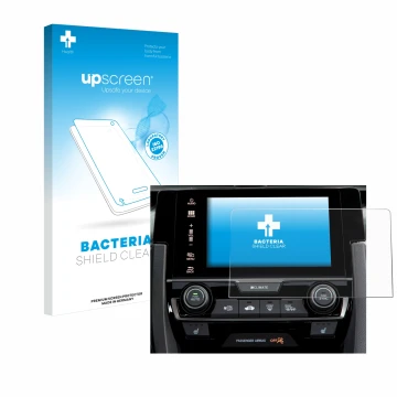 Vorderseite einer Produktverpackung mit dem Markenlogo upscreen. Daneben ist das Gerät Honda Civic 2020 Infotainment System 20