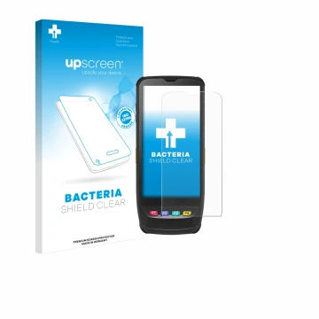 Vorderseite einer Produktverpackung mit dem Markenlogo upscreen. Daneben ist das Gerät Casio IT-G650 mit dem zugehörigen Displ