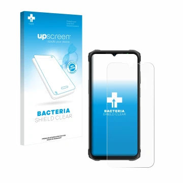 Vorderseite einer Produktverpackung mit dem Markenlogo upscreen. Daneben ist das Gerät Ulefone Armor 12 mit dem zugehörigen Di