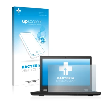 Vorderseite einer Produktverpackung mit dem Markenlogo upscreen. Daneben ist das Gerät Lenovo ThinkPad P15 mit dem zugehörigen