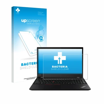 Vorderseite einer Produktverpackung mit dem Markenlogo upscreen. Daneben ist das Gerät Lenovo ThinkPad P14s mit dem zugehörige