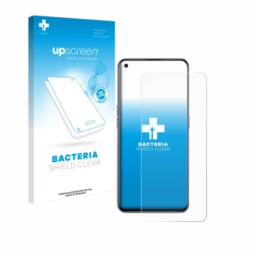 Vorderseite einer Produktverpackung mit dem Markenlogo upscreen. Daneben ist das Gerät realme GT 5G mit dem zugehörigen Displa