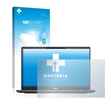 Vorderseite einer Produktverpackung mit dem Markenlogo upscreen. Daneben ist das Gerät Dell Latitude 7320 Non-Touch mit dem zu
