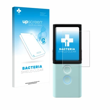 Vorderseite einer Produktverpackung mit dem Markenlogo upscreen. Daneben ist das Gerät Vasco Translator M3 mit dem zugehörigen