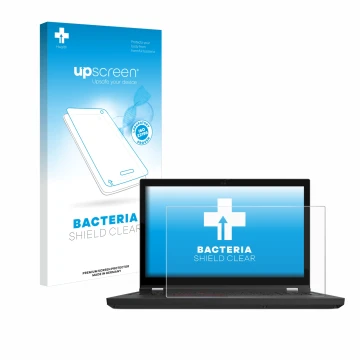 Vorderseite einer Produktverpackung mit dem Markenlogo upscreen. Daneben ist das Gerät Lenovo ThinkPad P15 Gen 2 mit dem zugeh