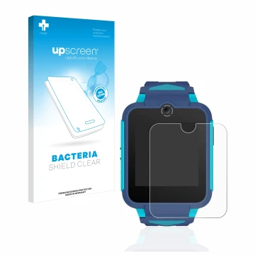 Vorderseite einer Produktverpackung mit dem Markenlogo upscreen. Daneben ist das Gerät TCL Movetime Family Watch 2 mit dem zug