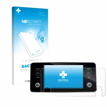 Vorderseite einer Produktverpackung mit dem Markenlogo upscreen. Daneben ist das Gerät Skoda Bolero 2020 Infotainment System 8