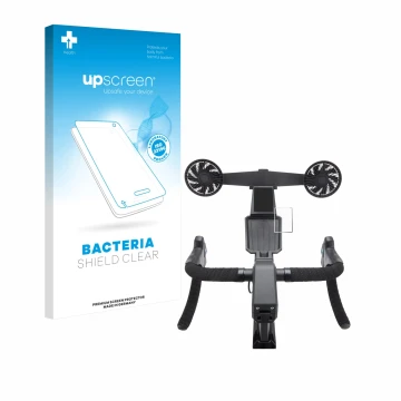Vorderseite einer Produktverpackung mit dem Markenlogo upscreen. Daneben ist das Gerät Tacx Neo Bike Smart mit dem zugehörigen