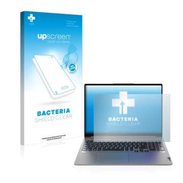 Vorderseite einer Produktverpackung mit dem Markenlogo upscreen. Daneben ist das Gerät Lenovo IdeaPad 5 Pro 16