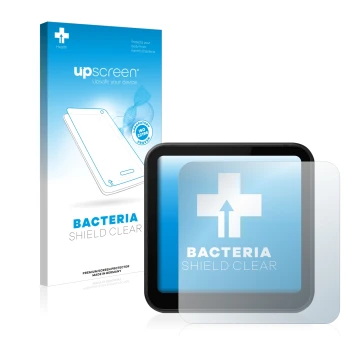 Vorderseite einer Produktverpackung mit dem Markenlogo upscreen. Daneben ist das Gerät DJI Action 2 mit dem zugehörigen Displa