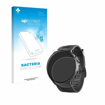 Vorderseite einer Produktverpackung mit dem Markenlogo upscreen. Daneben ist das Gerät Kiprun 500 mit dem zugehörigen Displays