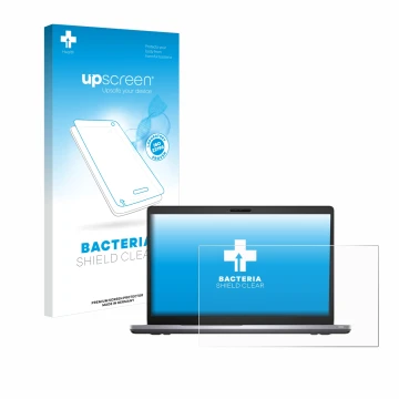 Vorderseite einer Produktverpackung mit dem Markenlogo upscreen. Daneben ist das Gerät Dell Latitude 5510 mit dem zugehörigen 