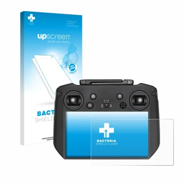 Vorderseite einer Produktverpackung mit dem Markenlogo upscreen. Daneben ist das Gerät DJI RC Pro mit dem zugehörigen Displays