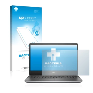 Vorderseite einer Produktverpackung mit dem Markenlogo upscreen. Daneben ist das Gerät Dell Precision 7560 mit dem zugehörigen