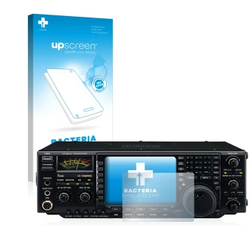 Vorderseite einer Produktverpackung mit dem Markenlogo upscreen. Daneben ist das Gerät Icom IC-756 Pro III mit dem zugehörigen