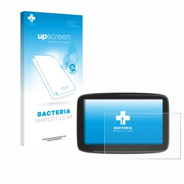 Vorderseite einer Produktverpackung mit dem Markenlogo upscreen. Daneben ist das Gerät TomTom GO Classic 6