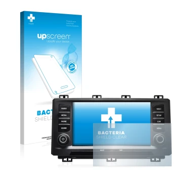 Vorderseite einer Produktverpackung mit dem Markenlogo upscreen. Daneben ist das Gerät Seat Ateca 2017 mit dem zugehörigen Dis