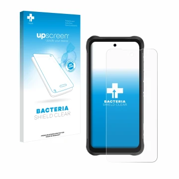 Vorderseite einer Produktverpackung mit dem Markenlogo upscreen. Daneben ist das Gerät Umidigi Bison GT2 Pro 5G mit dem zugehö