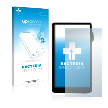 Vorderseite einer Produktverpackung mit dem Markenlogo upscreen. Daneben ist das Gerät iBasso DX240 mit dem zugehörigen Displa
