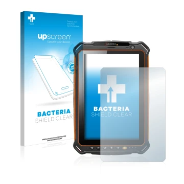 Vorderseite einer Produktverpackung mit dem Markenlogo upscreen. Daneben ist das Gerät i.safe MOBILE IS930.1 mit dem zugehörig