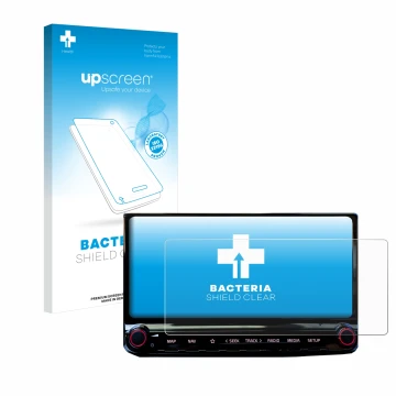Vorderseite einer Produktverpackung mit dem Markenlogo upscreen. Daneben ist das Gerät Kia Ceed 2022 Infotainment System 10.25