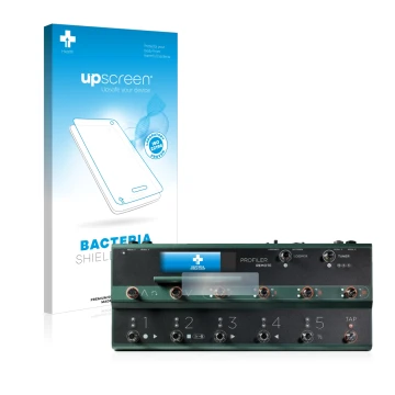 Vorderseite einer Produktverpackung mit dem Markenlogo upscreen. Daneben ist das Gerät Kemper Profiler Remote mit dem zugehöri