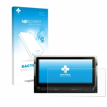 Vorderseite einer Produktverpackung mit dem Markenlogo upscreen. Daneben ist das Gerät Cupra Formentor 2020-2022 Infotainment 