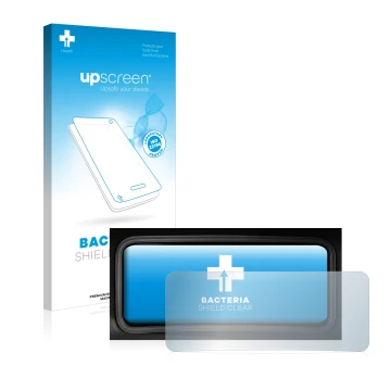 Vorderseite einer Produktverpackung mit dem Markenlogo upscreen. Daneben ist das Gerät Hyundai Kona 2022 Tachoanzeige mit dem 