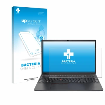 Vorderseite einer Produktverpackung mit dem Markenlogo upscreen. Daneben ist das Gerät Lenovo ThinkPad E15 Gen 2 mit dem zugeh