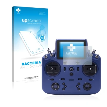 Vorderseite einer Produktverpackung mit dem Markenlogo upscreen. Daneben ist das Gerät FrSky Tandem X18 mit dem zugehörigen Di