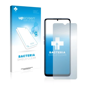 Vorderseite einer Produktverpackung mit dem Markenlogo upscreen. Daneben ist das Gerät realme Narzo 50 5G mit dem zugehörigen 