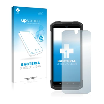 Vorderseite einer Produktverpackung mit dem Markenlogo upscreen. Daneben ist das Gerät Doogee S98 Pro mit dem zugehörigen Disp