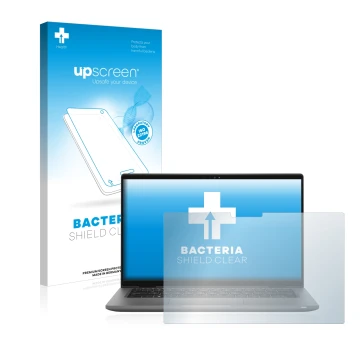 Vorderseite einer Produktverpackung mit dem Markenlogo upscreen. Daneben ist das Gerät Dell Latitude 14 7430 2-in-1 mit dem zu