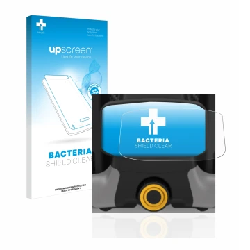 Vorderseite einer Produktverpackung mit dem Markenlogo upscreen. Daneben ist das Gerät PowaKaddy CT8 mit dem zugehörigen Displ