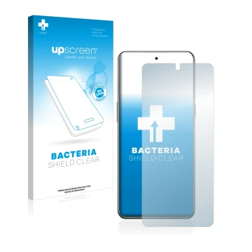 Vorderseite einer Produktverpackung mit dem Markenlogo upscreen. Daneben ist das Gerät OnePlus 10T 5G mit dem zugehörigen Disp