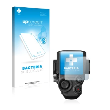 Vorderseite einer Produktverpackung mit dem Markenlogo upscreen. Daneben ist das Gerät DJI RS 3 mit dem zugehörigen Displaysch