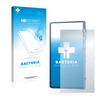 Vorderseite einer Produktverpackung mit dem Markenlogo upscreen. Daneben ist das Gerät iBasso DX170 mit dem zugehörigen Displa