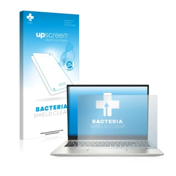 Vorderseite einer Produktverpackung mit dem Markenlogo upscreen. Daneben ist das Gerät MSI Prestige 16 mit dem zugehörigen Dis