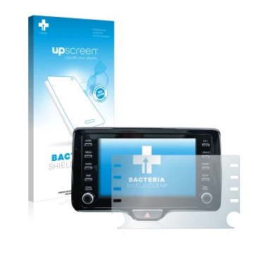 Vorderseite einer Produktverpackung mit dem Markenlogo upscreen. Daneben ist das Gerät Toyota Yaris Cross 8