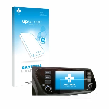 Vorderseite einer Produktverpackung mit dem Markenlogo upscreen. Daneben ist das Gerät Hyundai i20 2020 8