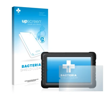 Vorderseite einer Produktverpackung mit dem Markenlogo upscreen. Daneben ist das Gerät Launch X-431 PROS V 8