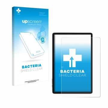 Vorderseite einer Produktverpackung mit dem Markenlogo upscreen. Daneben ist das Gerät Blackview Tab 7 WiFi mit dem zugehörige