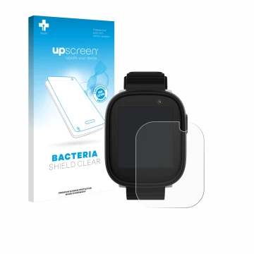 Vorderseite einer Produktverpackung mit dem Markenlogo upscreen. Daneben ist das Gerät Xplora X6 Play 2022 (1. Generation) mit