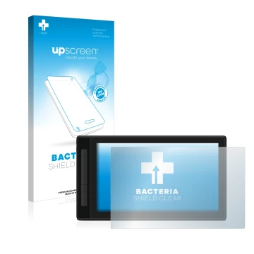 Vorderseite einer Produktverpackung mit dem Markenlogo upscreen. Daneben ist das Gerät Huion Kamvas Pro 16 (2.5K) mit dem zuge